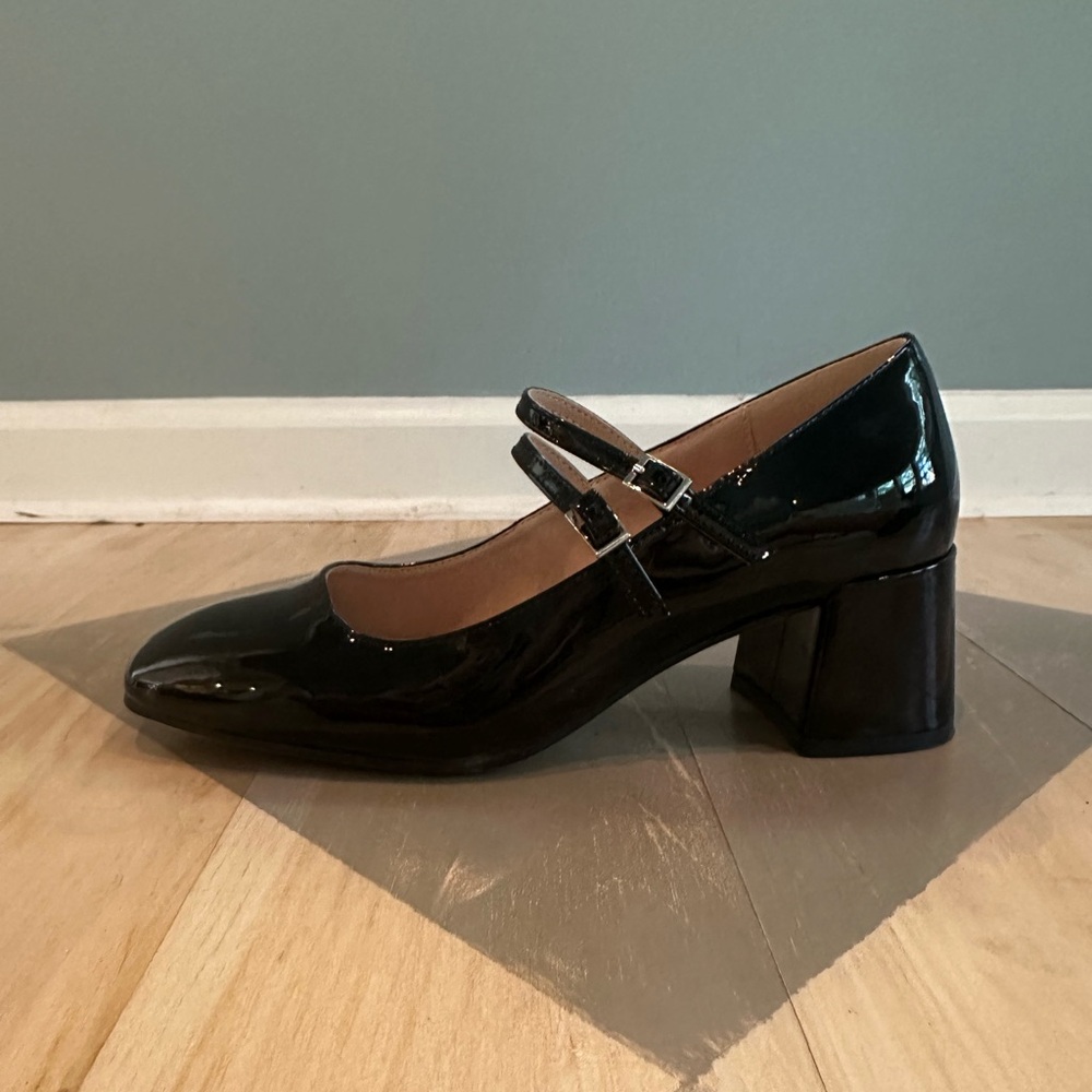 Black Patent Leather Mary Jane Heels